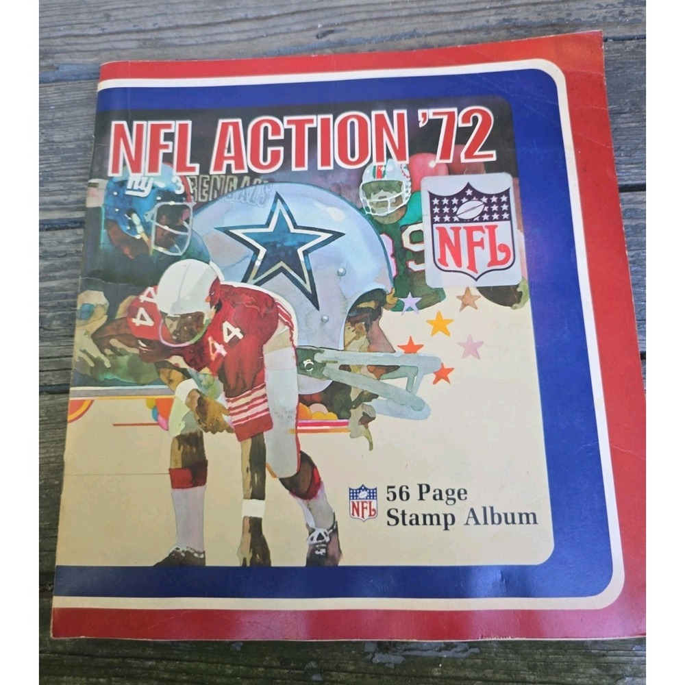 1972 NFL Action '72 Word and Stamp Album NFL Players Fine w/ stamps intact RARE